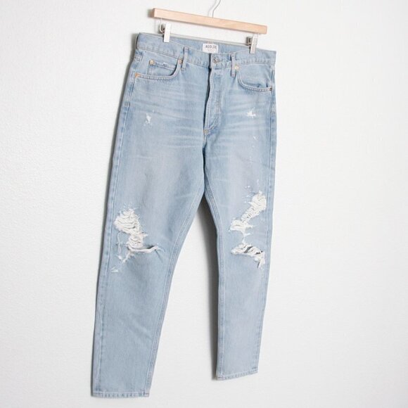 NEW Agolde Jamie Jean High Rise Straight Leg Distressed 30 - Picture 3 of 10